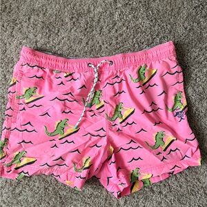 Men’s Party Pants Swim Trunks with Alligator Print - Pink